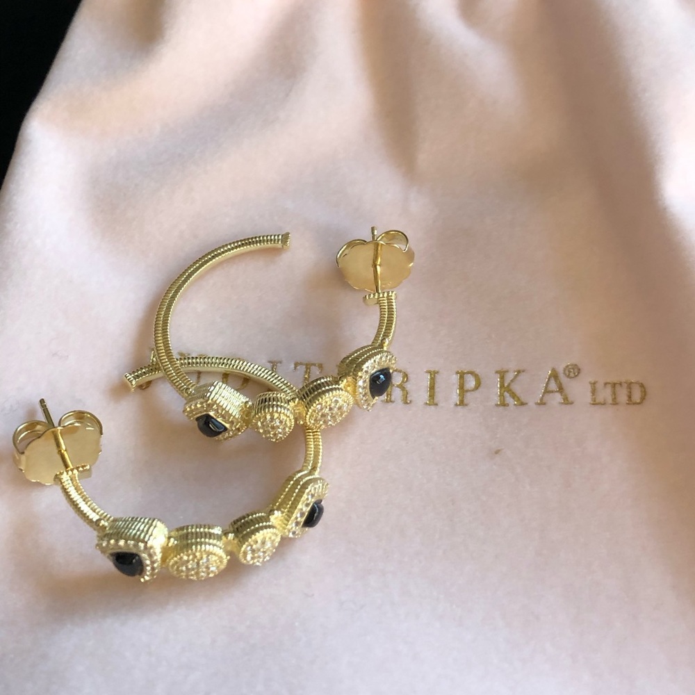 Judith Ripka Rivoli gemstone hoops. NWB.